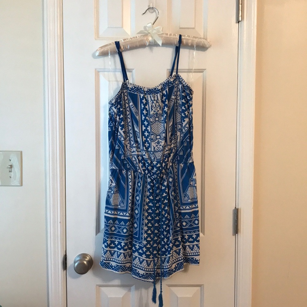 Blue/white romper